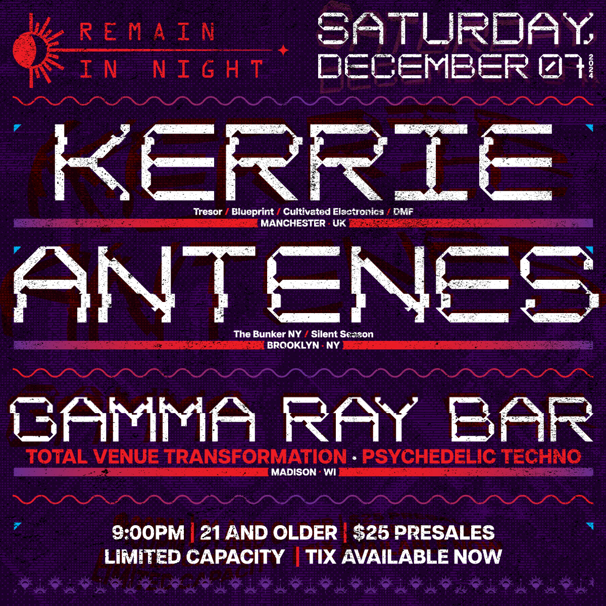 Remain In Night Kerrie (Manchester, UK) & Antenes (Brooklyn, NY