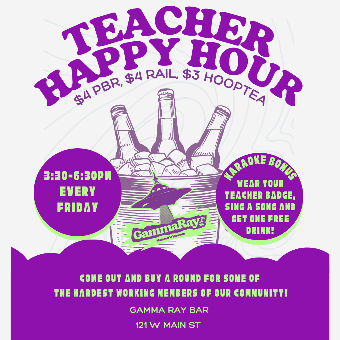 Teacher Happy Hour w/ Karaoke | Gamma Ray Bar